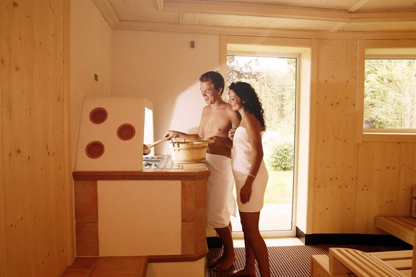 nella sauna dell´hotel a Leutasch Seefeld solo per adulti